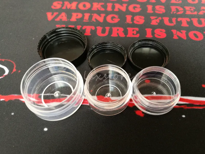 Plastic wax container round and square shape 3g 5g 10g abs make up silicone containers box clear makeup case dab dabber jars tool