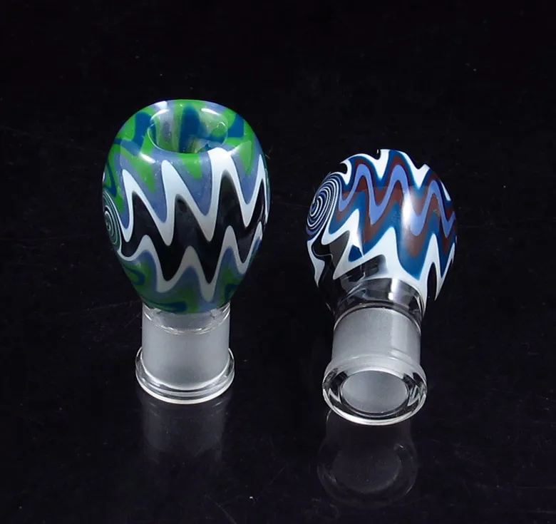 mixed colors Tobacco Cigar Glass pipe bowl holder filter Slide bong water pipe USA color 14mm&19mm