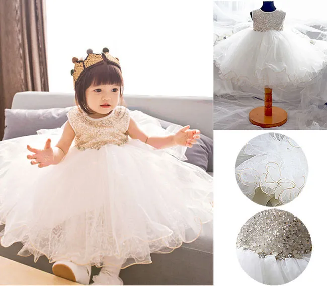 Princess Dresses Sequins Baby Flower Girl Dresses Bow Backless Party Gown Formal Bridesmaid Dresses Sleeveless High Quality Children Dresses