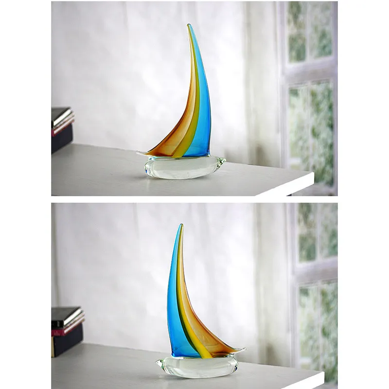 Sailing Ship Lucky Personalized Carved Gss Decoration Crafts Ornaments with for Christmas Gift283R8161773