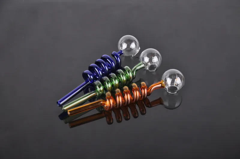Glass Oil Burners Pipes colorful smoking pipes wholesale handle dry herb Curved Balancer Water pipesc