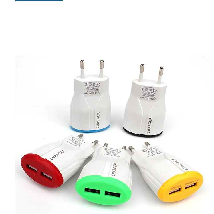 Adaptateur de chargeur mural USB à motif papillon, 5V, 1,0 a, 2 Ports réels, pour smartphone, 5 couleurs, 100 pièces