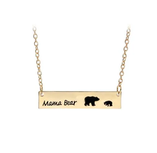Mode-sieraden mama beer baby beer hanger kettingen voor dames vrouwen meisjes schattige zilver goud kleur lange ketting kettingen