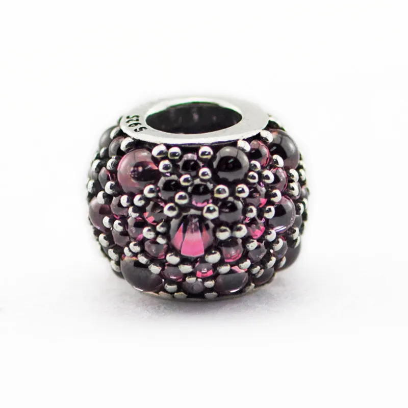 Authentic 925 Sterling Silver jewelry Honeysuckle Pink Shimmering Droplet Charm DIY making Fits Pandora original charm bracelet