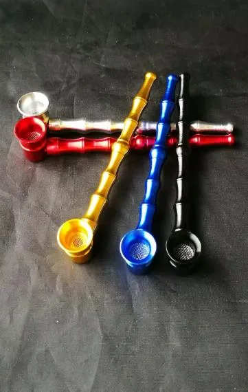 The new bamboo metal pipe, color random delivery--glass hookah smoking pipe Glass gongs - oil rigs glass bongs glass hookah smoking pipe