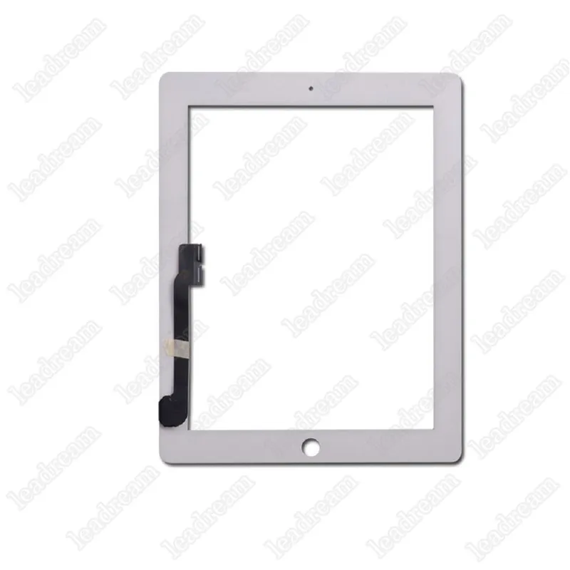 iPad 2 3 4 Siyah ve Beyaz ücretsiz DHL kargo için Digitizer ile 200adet Dokunmatik Ekran Cam Panel