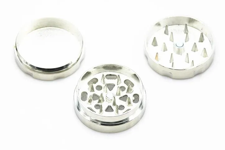 3 Direct Mini Tobacco Grinder Zęby średnica 42 mm Silver Srebrny cynk stop Broken Detektor dymu