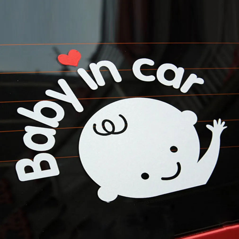 ملصقات السيارات ثلاثية الأبعاد كرتونية عاكسة لتصميم الفينيل طفل في سيارة دافئ للسيارات طفل على متن الطائرة على الزجاج الأمامي الخلفي