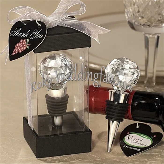 100st Crystal Ball Bottle Stoppar Bröllop Favoriter Årsdag Favoriter Vinpropp Cystal Giveaways Bridal Shower