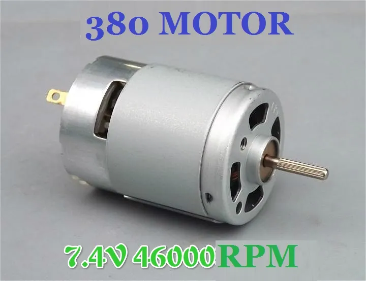 380 Large Torque 3.7V-7.4V 3A 20W 22000-46000RPM DC Electric Motor High-Quality Long-Life