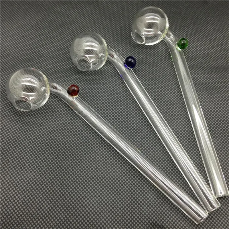 14cm (5.5 Inch) Curved Glass Oil Burner Pipe with Different Colored Balancer Pyrex Water Pipes Bubbler Smoking Accessries