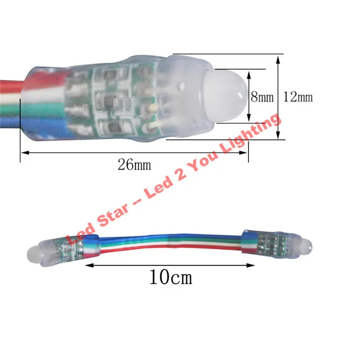 WS2811 وحدات البكسل LED DC 5V 12MM IP68 RGB Diffused Teedveral T1000S Controller 60A 300W ADAPTER284J
