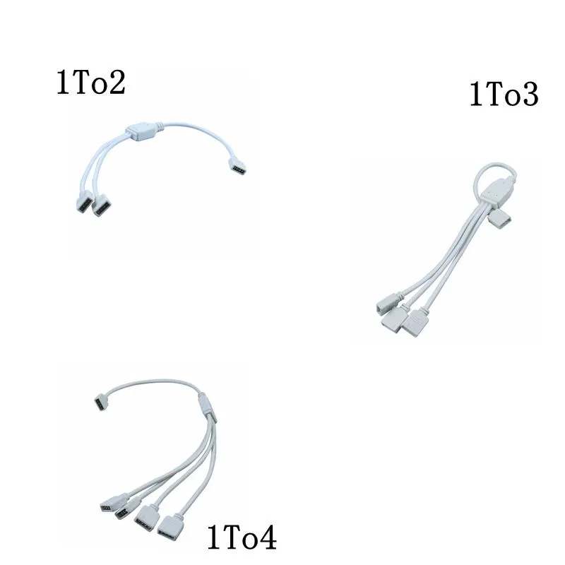 Umlight1688 4 Pin 5 Pin RGB RGBW Разъем Удлинение кабеля женщина 1 2 3 4 Splitter провода для 5050 3528 RGB RGBW RGBWW Светодиодные полосы света