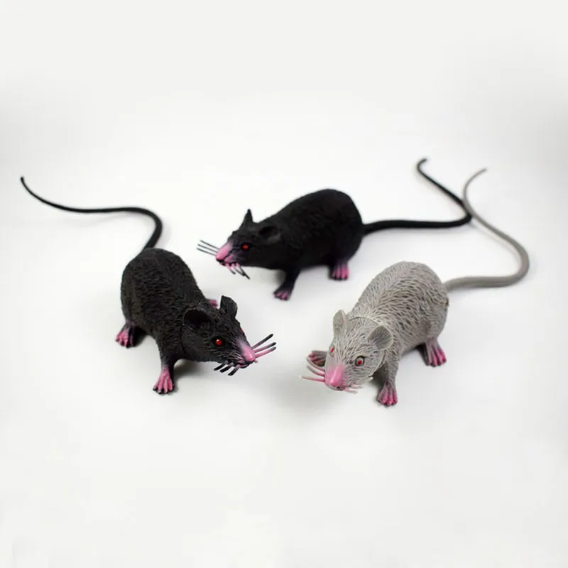 22cm Plastic Toys Mouse Tricky Toys Scary Horror Props Black Gray