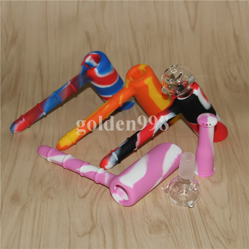 Date percolateur Silicone eau bong fumer tuyaux marteau plate-forme pétrolière bongs silicone barboteur bong verre barboteur tuyaux