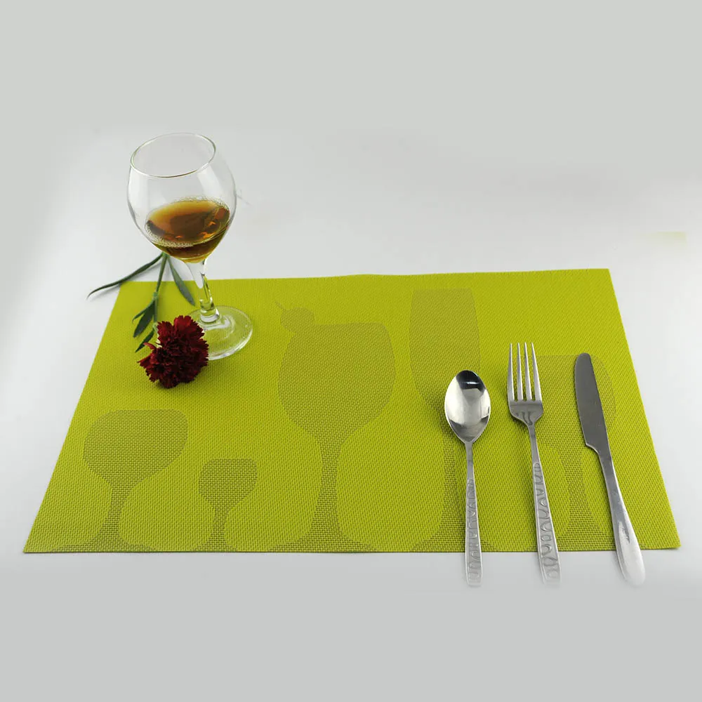 Jankg 4 stks / partij PVC Placemat Eettafel Matten Western Fles Ontwerp Bar Mat Keuken Dining Kom Plaat Pad Table Decoration