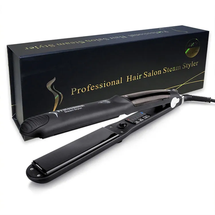 Profissional 450F Vapor De Cerâmica Vapor Vapor Alisador de Cabelo com Óleo de Argan Infusão de Vapor Flat Iron Ferro Vapor Aquecimento Rápido ferro