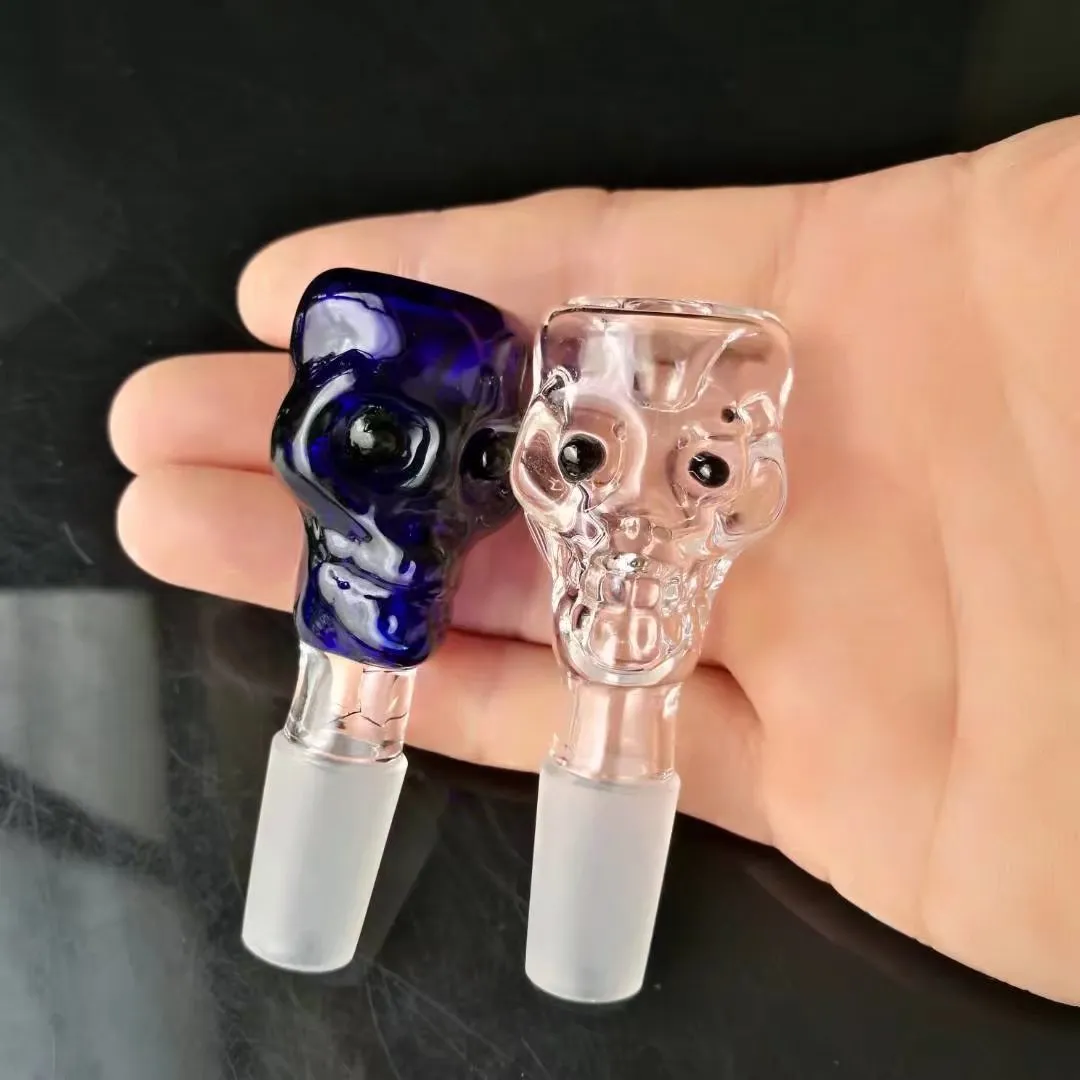 Skull alveolar head Wholesale Glass bongs Oil Burner Glass Water Pipe Oil Rigs Smoking Rigs