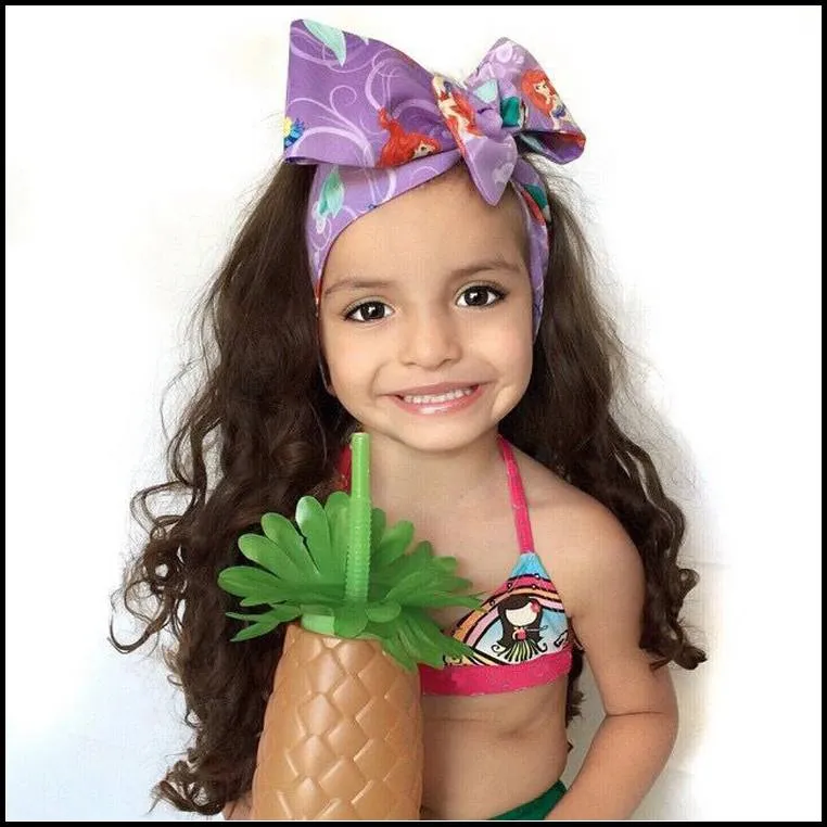 PrettyBaby Kids Girls Bikini Baddräkt Sol-Top + Byxor + TASSEL Kjol 3 st Set Passar Flickor Mermaid Swimming Bath Wear PT0390 # MI