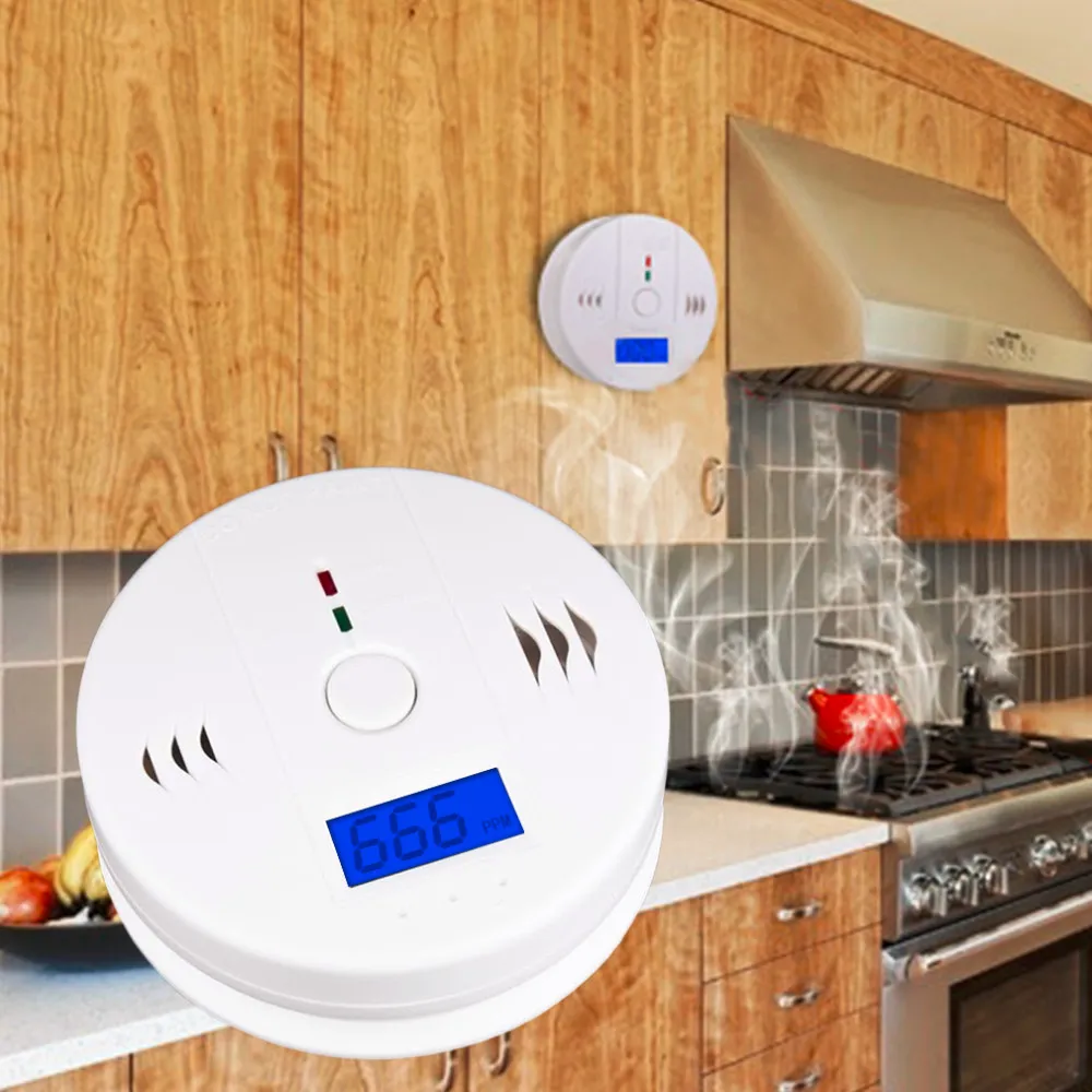 Hoge Kwaliteit LCD-scherm Huisbeveiliging Veiligheid CO Koolstofmonoxide vergiftiging rook gassensor waarschuwing alarm detector keuken