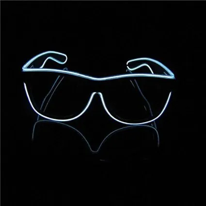 Novelty Lighting Glow Sun Glasses LED DJ Säkerhet Ljus upp Multicolor Frame Voice Control