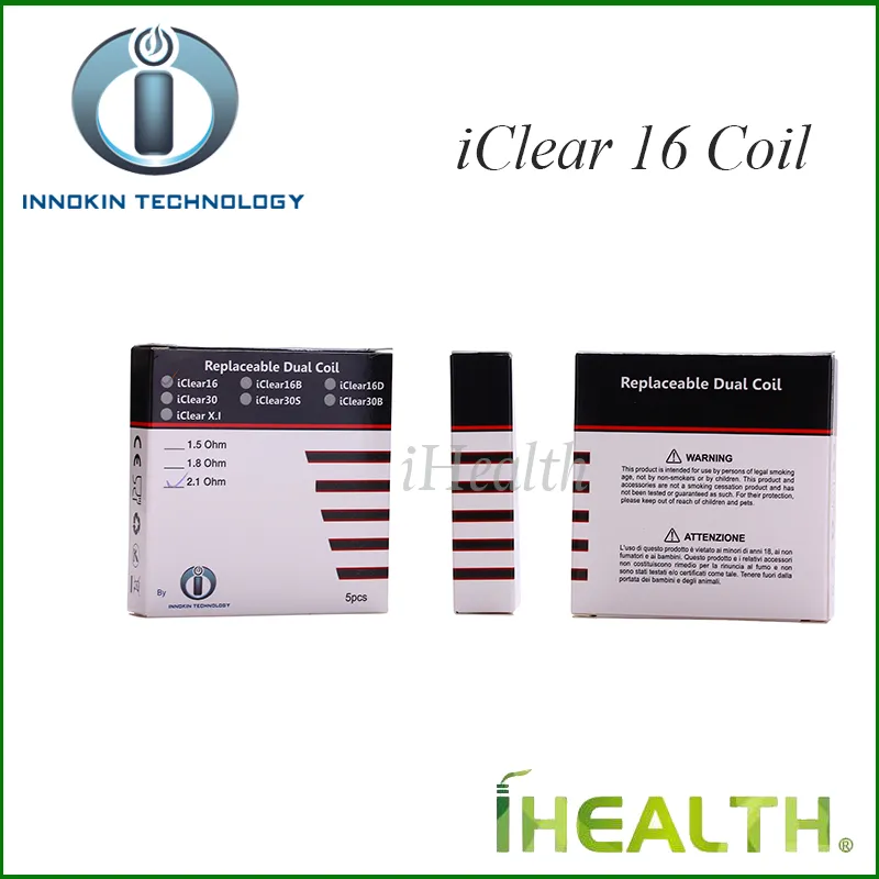 Innokin iClear 16 bobine double remplacement double bobine de chauffage pour la tête iClear 16 Clearomizer 100% Original 1.5ohm 1.8ohm 2.1ohm