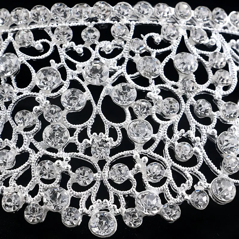 Gorgeous Sparkling Silver Big Wedding Diamante Pageant Tiaras Hairband Crystal Bridal Crowns For Brides Prom Pageant Hair Jewelry 4181419
