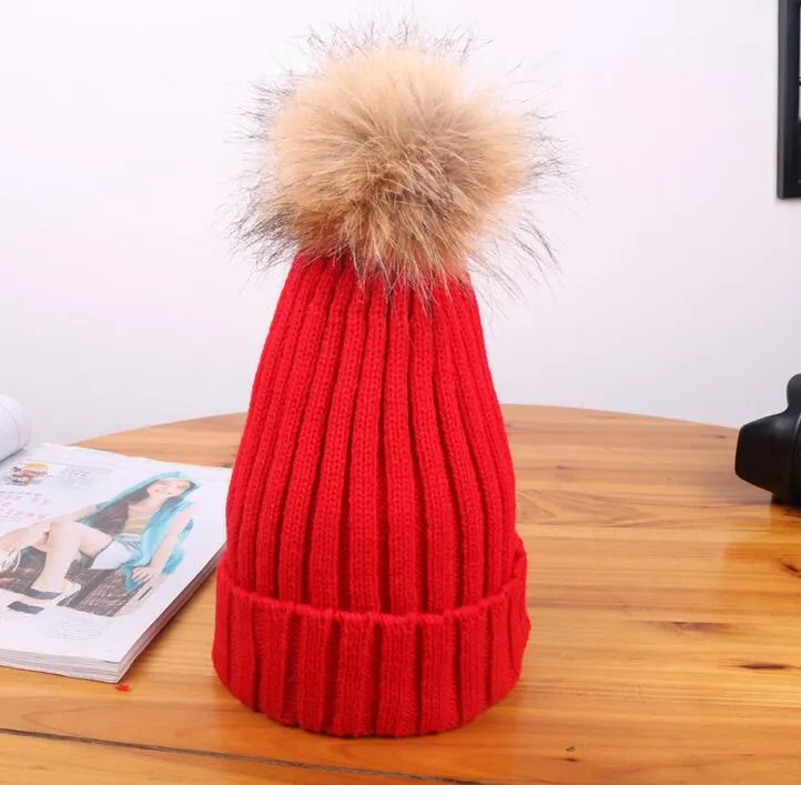 Winter Mode Frauen Beanie klassische eng gestrickte Pelz Pom Poms Hut Frauen Mütze Winter Beanie Kopfbedeckung Kopfschmuck Kopfwärmer Top Qualität