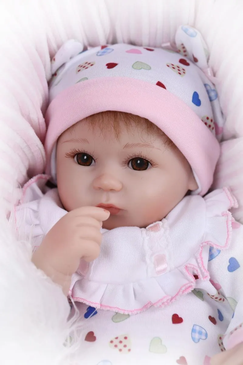 18 Inch Realistic Reborn Baby Doll Handmade Soft Silicone Newborn Babies Lifelike Girl Kids Birthday Xmas Gifts