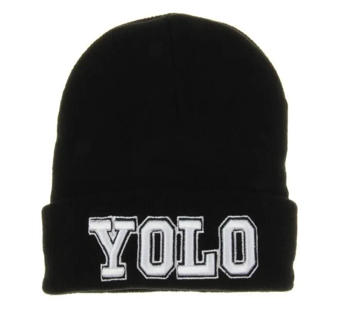 Mode Männer Hip Hop YOLO Brief Hysteresen Mützen Hip Hop Winter Marke Design Benutzerdefinierte Strick Schädel Beanie Caps für Frauen Hüte Heißer Stil