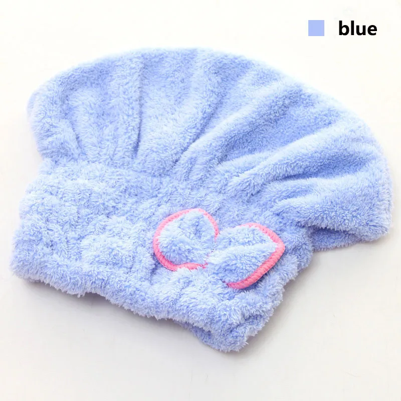 DHL Shower Caps Women Microfiber Magic Bowknot Shower Caps Hair Dry Drying Turban Wrap Towel Hat Cap Quick Dry Dryer Bath 2528cm 5466127
