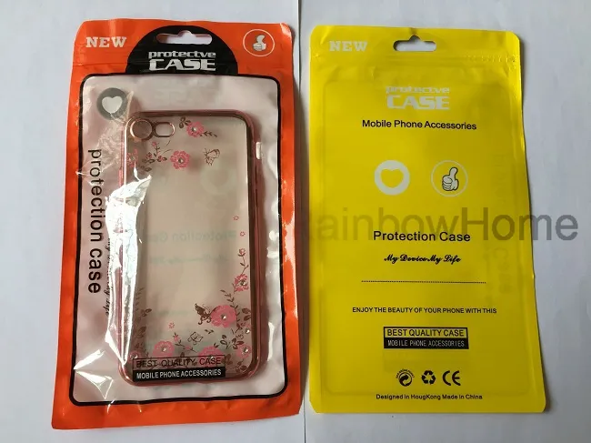 Zip Zipper Lock Plastpåse Retail Package Box Opp Bag för iPhone XS Max XR 8 plus Samsung S8 S9 Telefon Läderfodral