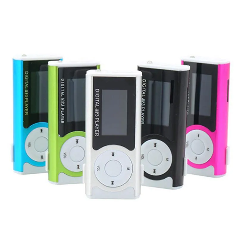 Weihnachtsgeschenk-Digital-Mini-Clip-MP3-Musik-Player mit LCD-Bildschirm und LED-Licht FM-Radio-Funktion mit Kleinkasten