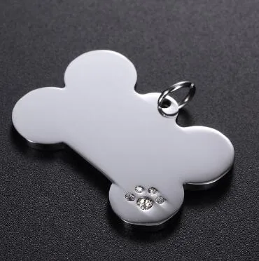 Dog Collar Stainless Steel Cat Tag Pet Charm Pendant Accessories ID Tag Name Telephone Anti-lost Pet Supplies