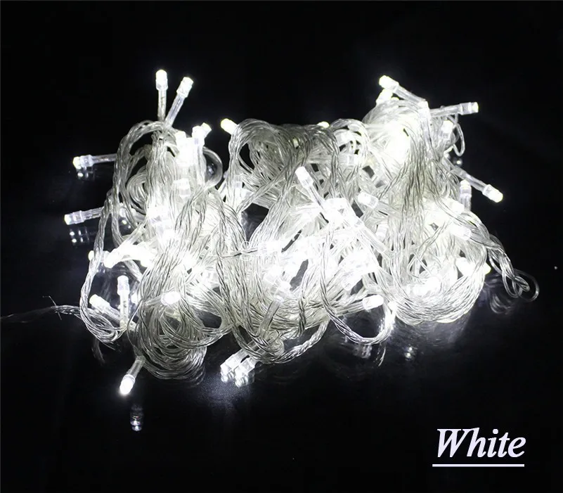 libera la nave 1 pz 10 M 20 M / 30 M / 50 M / 60 M 100/200/300/500/600led String lucine Rosso / Blu / bianco Luci nuziali Colorfull Luce scintillante