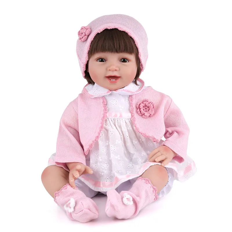 22 Zoll Weiche Silikon Vinyl Reborn Baby puppe Tuch Körper Neue Geboren Baby Puppe Spielzeug Weihnachten Geburtstag Geschenk