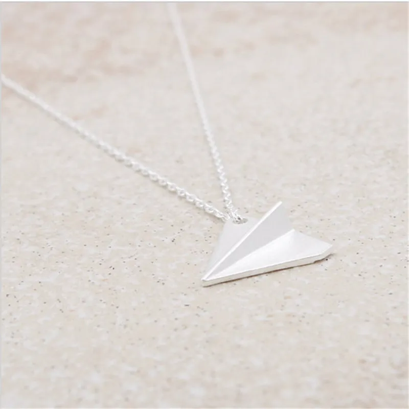 Hot sell hippie chic paper airplane pendant necklace Bohemian fashion women Neclaces 2016 ms thin necklace festival best gift