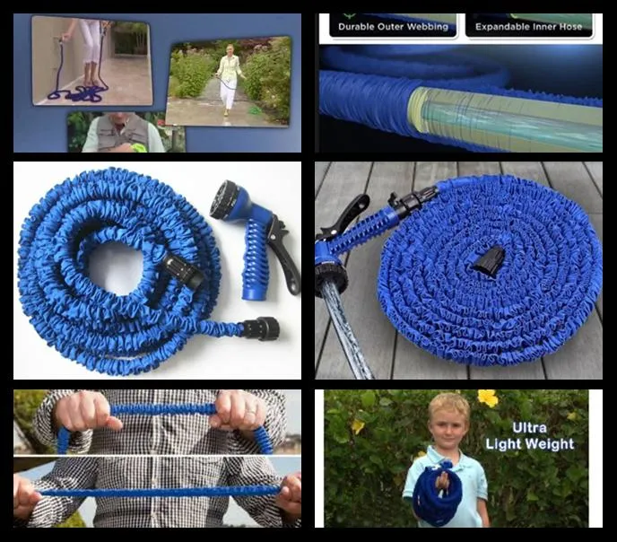 High Quality 50FT NEW Retractable Garden Hose Water Pipe Magic Hose Expandable and Flexible Hose with water gun OM-D9