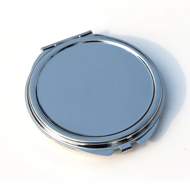 Blank rotondo sottile mirror compatto specchio in metallo in metallo specchio da trucco in metallo dono promozionale #18032-1