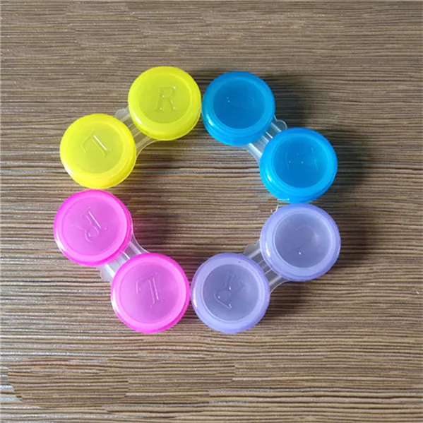 3800 pcs Set Colourful Contact Lens Cases Box Glasses Soak Container Soaking Storage Double F7101233L