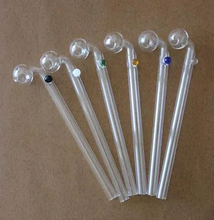 15 cm gebogene Glaspfeifen Glasölbrennerpfeifen Glasbongs mit sechsfarbiger Glaswasserpfeife