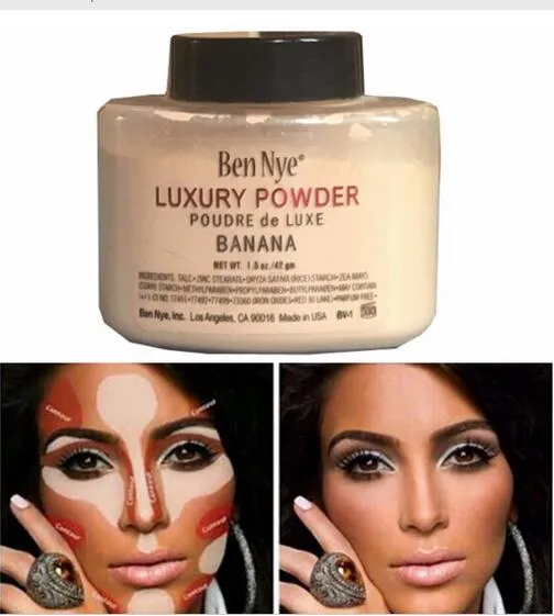 Ben Nye Banana Flacone da 1,5 oz Polvere di lusso Poudre de Luxe Banana Fondotinta sciolto 42g Cosmetico per trucco di bellezza