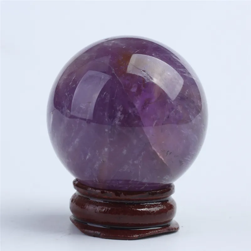 HJT entier Sphère de pierre de pierre de pierre de pierre d'améthyste naturelle Sphère de guérison de ballathyste pour Chrismas décorations de la maison Small Crystal 8864321