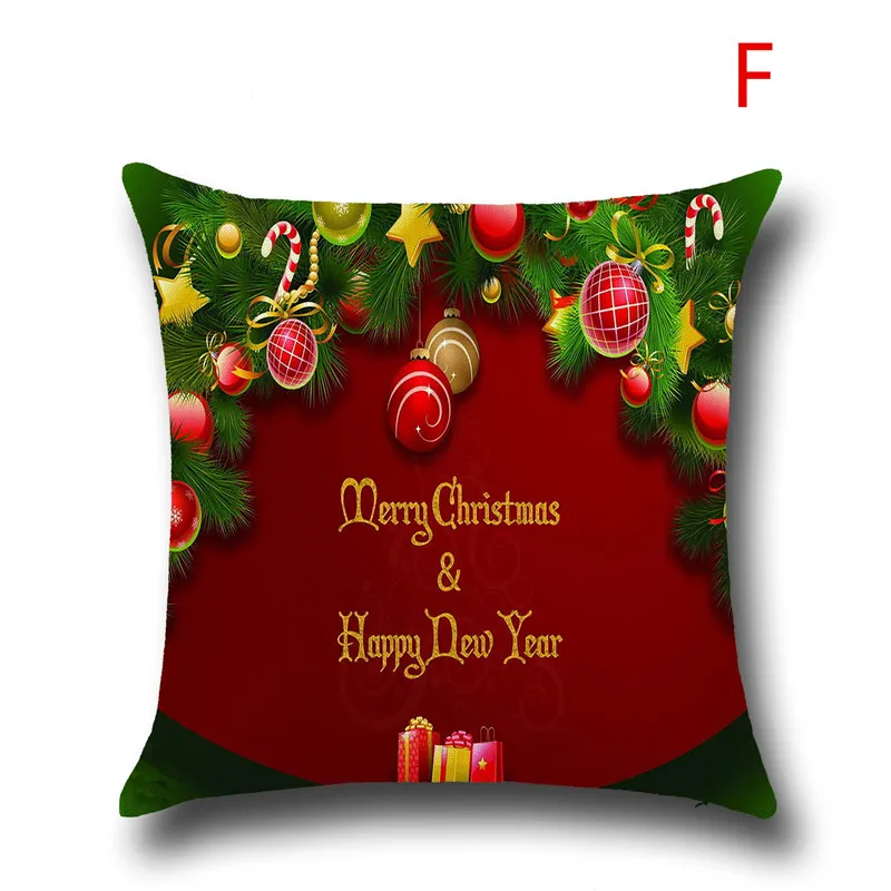 メリークリスマススタイルクッションカバーサンタクロースクリスマスツリー雪だるま家の装飾的な枕カバー