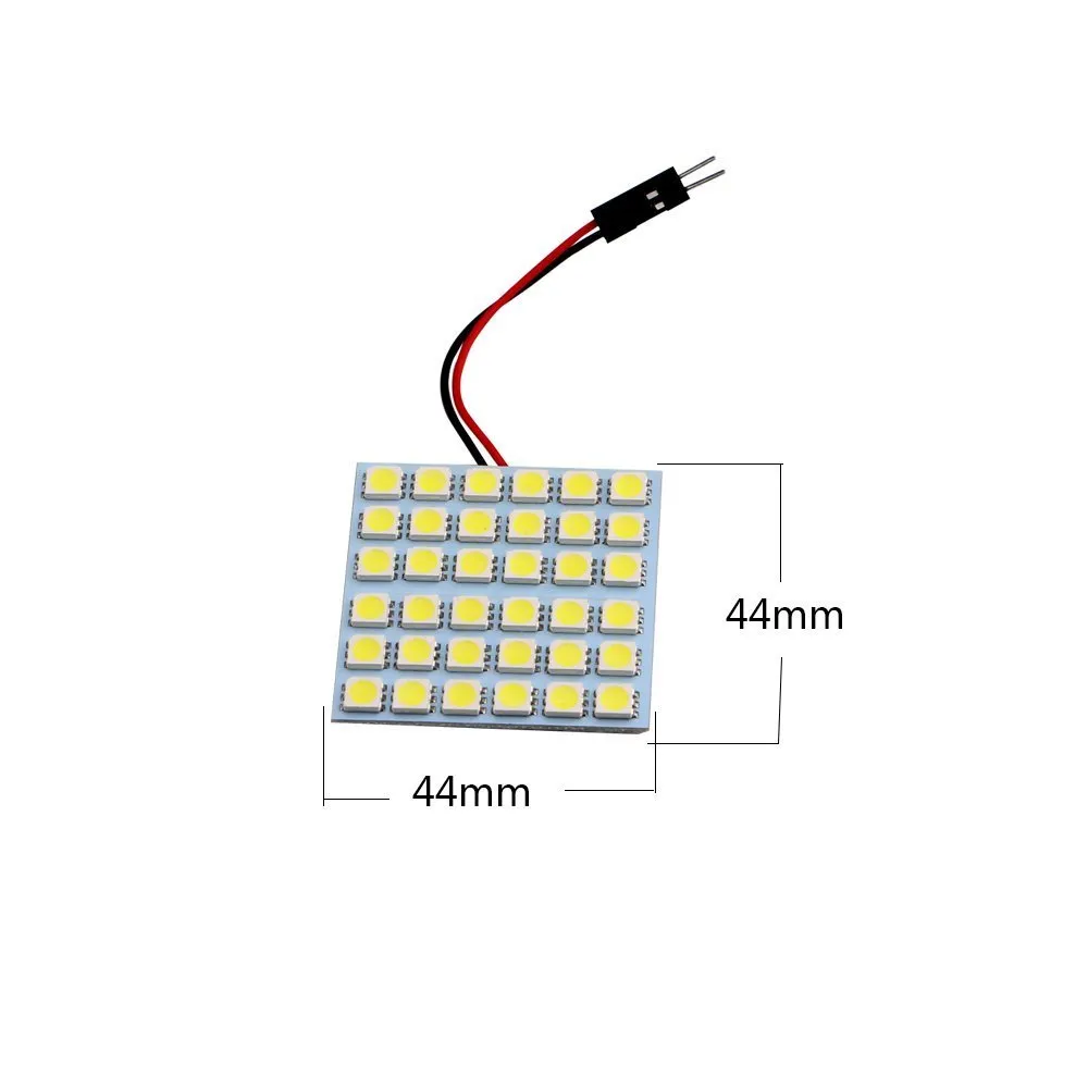 الإضاءة LED سيارة 36 ​​SMD 5050 لوحة ضوء السيارة الداخلية T10 BA9S الربيع قبة لمبة مصباح أبيض