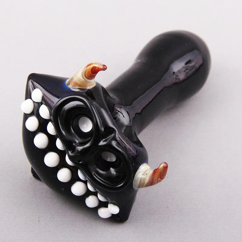 Glashandrör Devil Head Style Oil Rigs för rökning Burner Bong 4inch längd