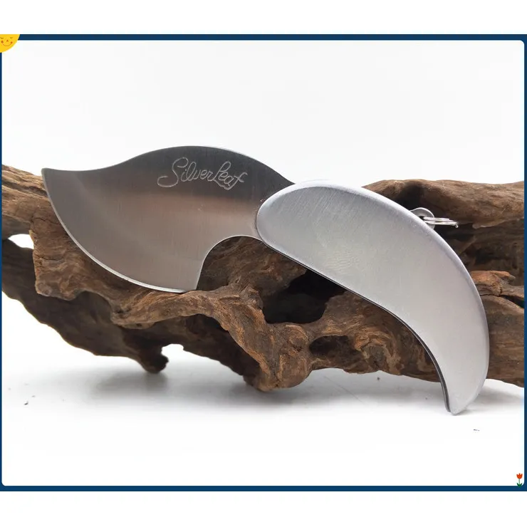 Factory Direct Ghillie Creative Leaf Shape Mini Folding Kniv Foldings Blade Nyckelringar Mapp Knivar EDC Pocket Knives