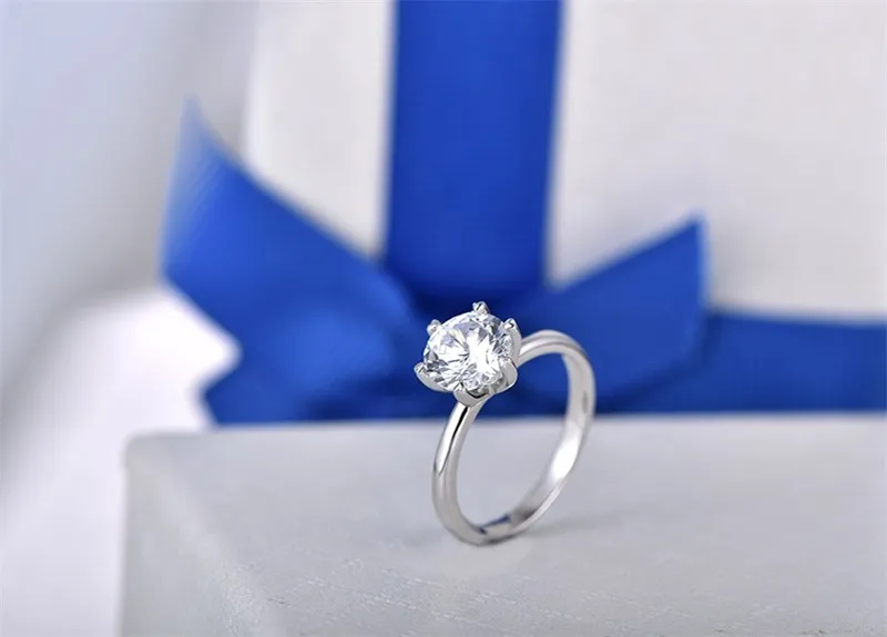 Yhamniファッションリアル925スターリングシルバーリングジュエリーセットラグジュアリーCZダイヤモンドバンド結婚式の花嫁ジュエリーセット用女性ギフトR1264