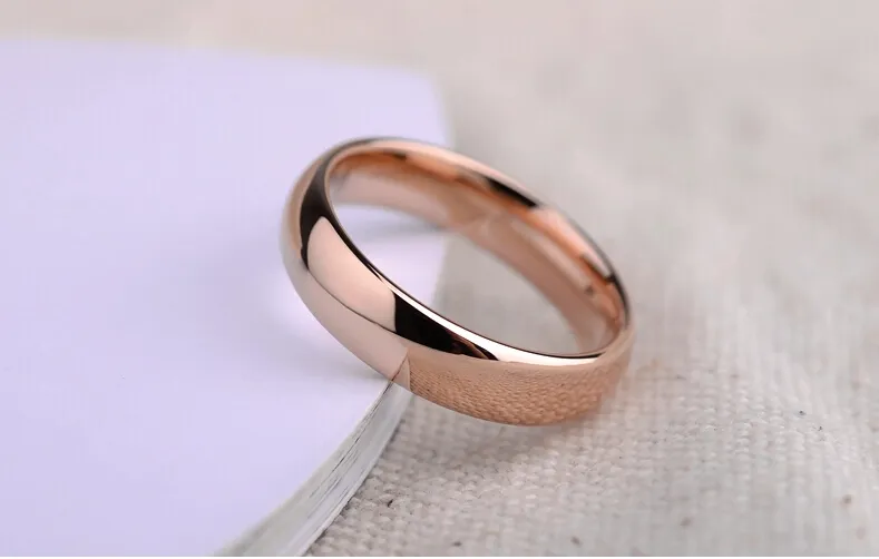 Never fading Titanium lovers 6mm thick ring real rose gold plated finger ring men women wedding ring USA SIZE