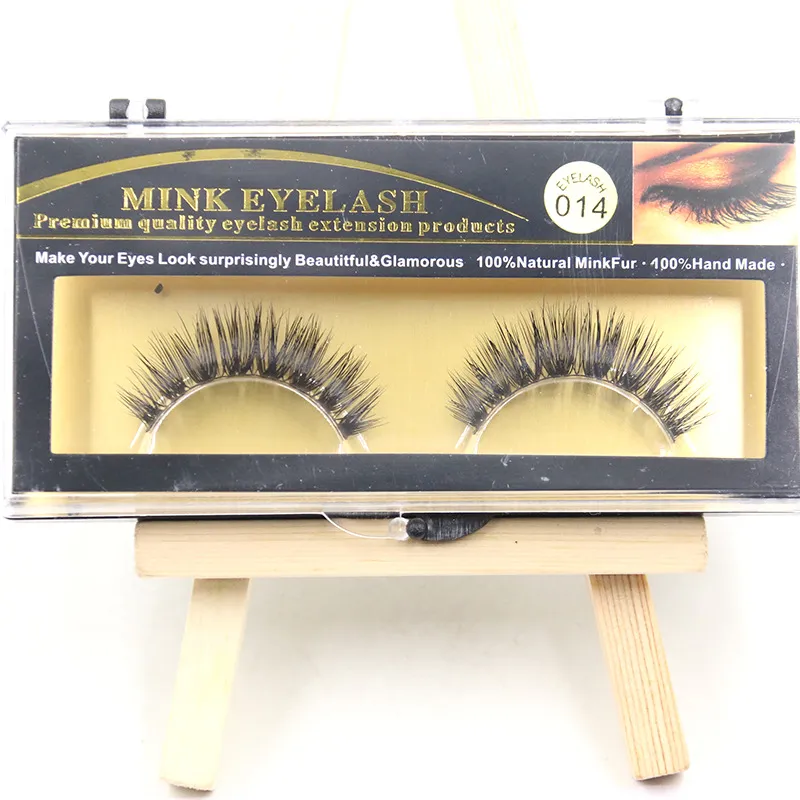 Hot-Selling 1 Para 100% Kobiety Lady Real Norek Black Natural Grube Fałszywe Eyelashes Eye Lashes Makeup Extension Tools